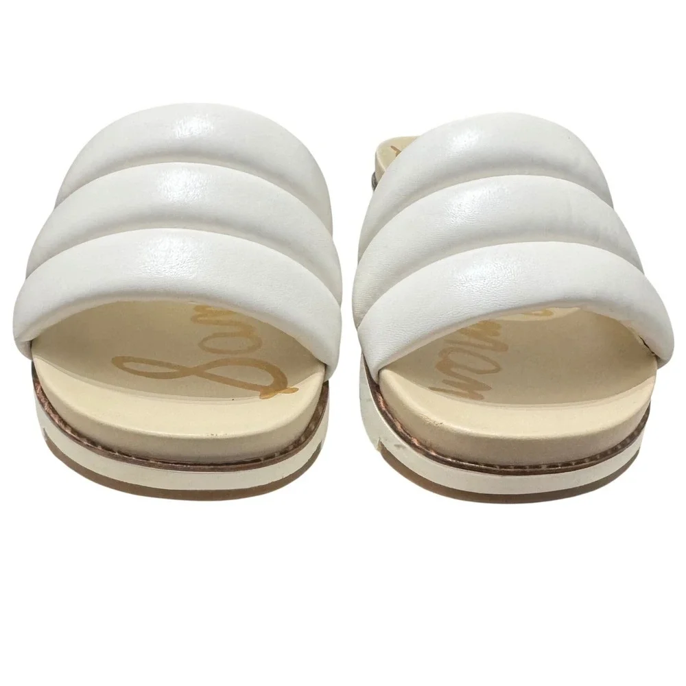 Sam Edelman Annalisa Platform Sandal Women‎ 9 White Quilted Leather Slide